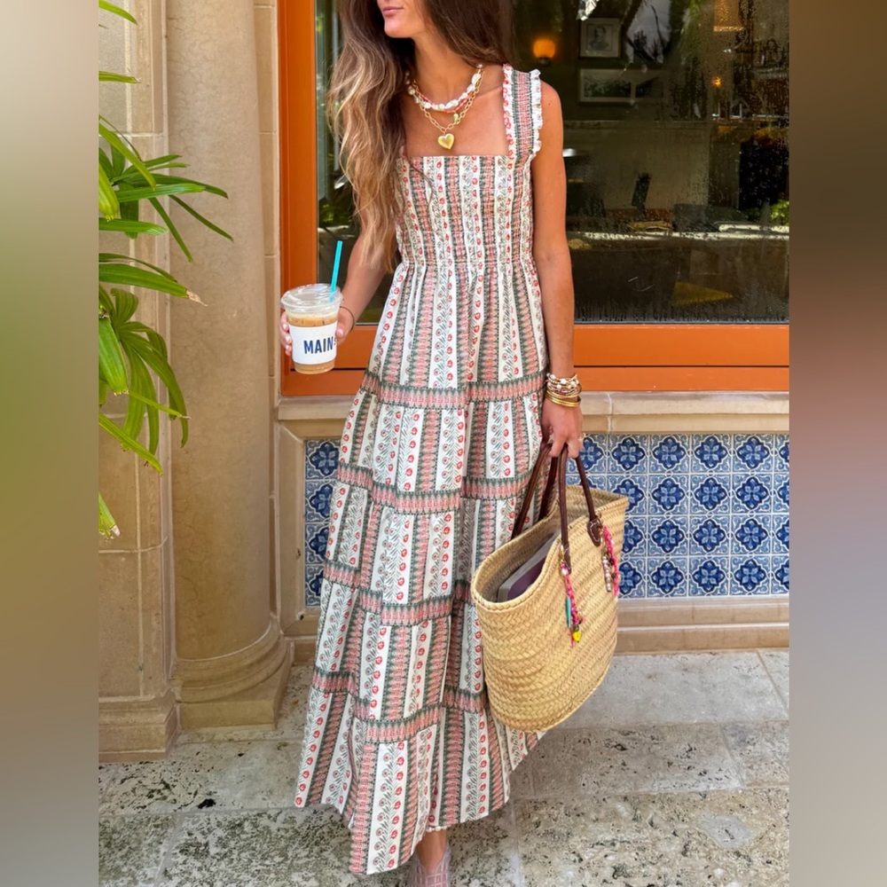 Hill House Kimmy Nap Dress in Cosmos Floral Stripe